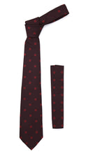 Load image into Gallery viewer, Burgundy Geometric Necktie with Handkerchief Set - Ferrecci USA 
