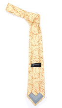 Load image into Gallery viewer, Gold Orange Floral Design Necktie with Handkerchief Set - Ferrecci USA 
