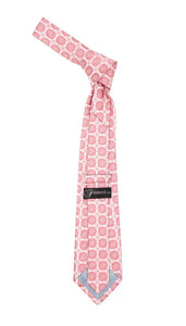 Floral Pink Necktie with Handkderchief Set - Ferrecci USA 