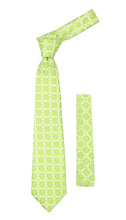 Load image into Gallery viewer, Floral Lime Green Necktie with Handkderchief Set - Ferrecci USA 
