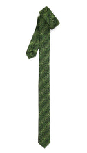 Load image into Gallery viewer, Super Skinny Retro Geometric Green Slim Tie - Ferrecci USA 
