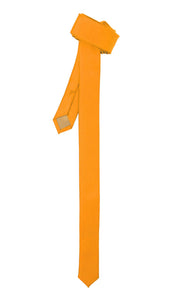 Super Skinny Orange Shiny Slim Tie - Ferrecci USA 