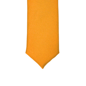Super Skinny Orange Shiny Slim Tie - Ferrecci USA 