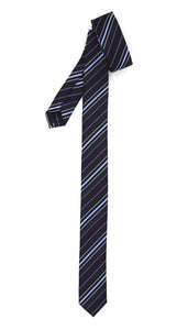 Super Skinny Stripe Purple Lavender Slim Tie - Ferrecci USA 