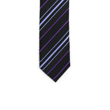 Load image into Gallery viewer, Super Skinny Stripe Purple Lavender Slim Tie - Ferrecci USA 
