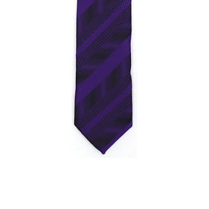 Super Skinny Stripe Purple Black Slim Tie - Ferrecci USA 