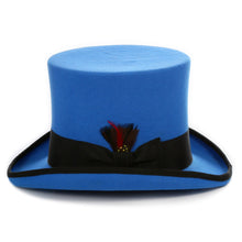 Load image into Gallery viewer, Ferrecci Royal Blue and Black Wool Felt Top Hat - Ferrecci USA 
