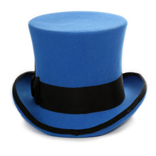 Load image into Gallery viewer, Ferrecci Royal Blue and Black Wool Felt Top Hat - Ferrecci USA 
