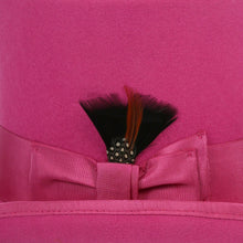 Load image into Gallery viewer, Premium Wool Fuchsia Top Hat - Ferrecci USA 
