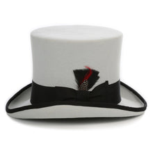 Load image into Gallery viewer, Premium Grey with Black Wool Top Hat - Ferrecci USA 
