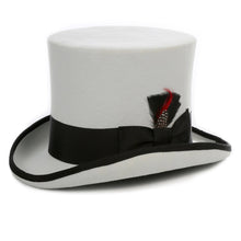 Load image into Gallery viewer, Premium Grey with Black Wool Top Hat - Ferrecci USA 

