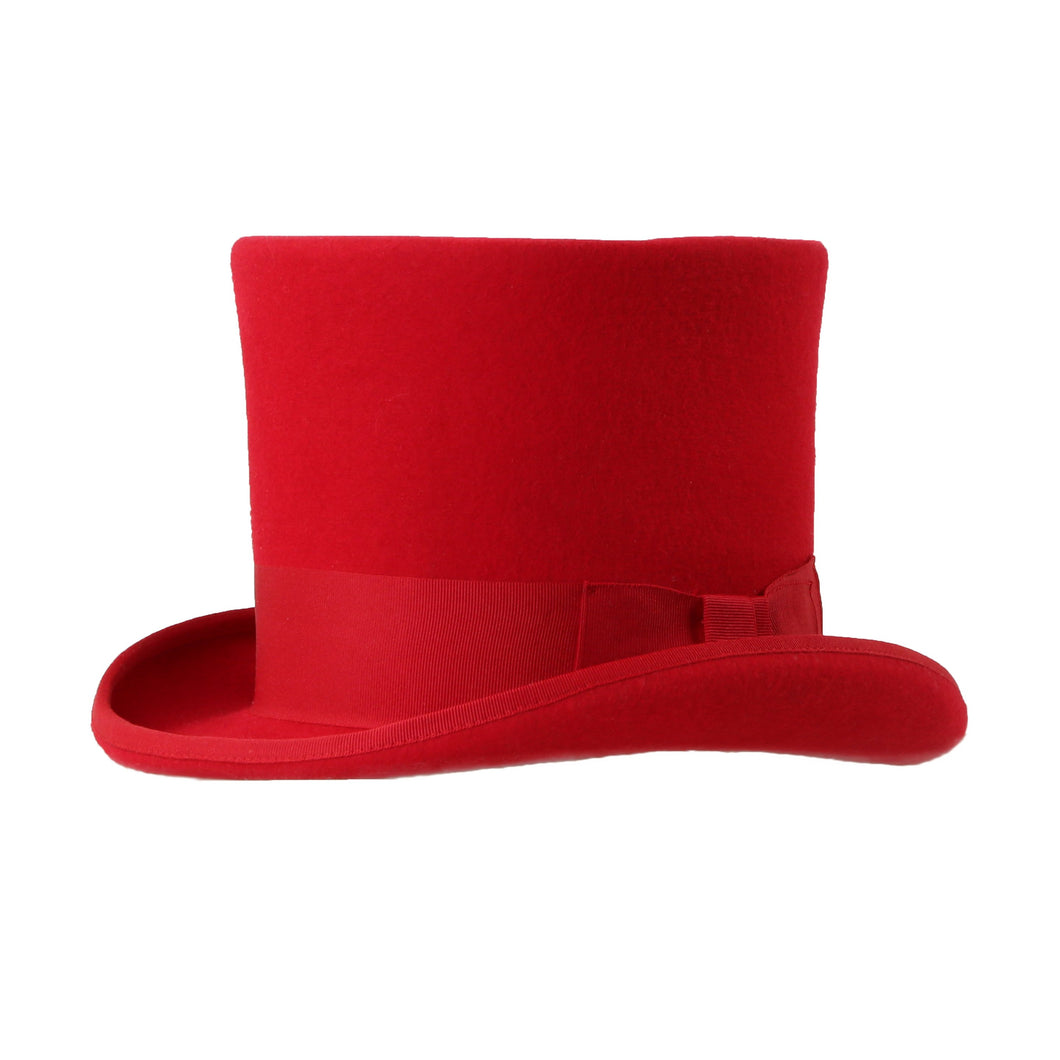 Premium Wool Red Top Hat - Ferrecci USA 