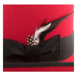 Premium Wool Red and Black Top Hat - Ferrecci USA 