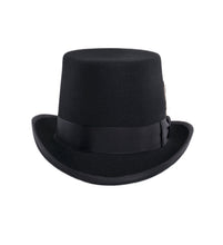 Load image into Gallery viewer, Ferrecci Black Short Pilgrim Top Hat 100% Wool Fully Lined inside, Black - Ferrecci USA 
