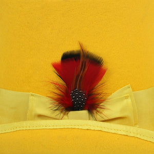 Premium Wool Yellow Victorian Top Hat - Ferrecci USA 
