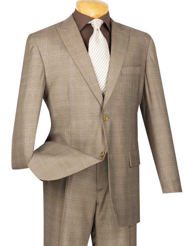 Cambridge Collection  - Tan Men's Glen Plaid Suit