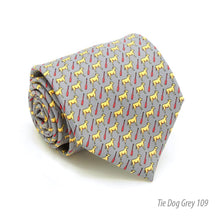Load image into Gallery viewer, Dog Grey Necktie with Handkerchief Set - Ferrecci USA 
