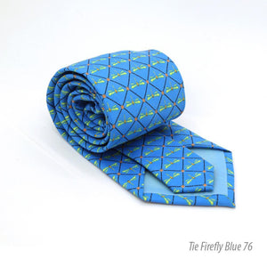 Firefly Blue Necktie with Handkerchief Set - Ferrecci USA 