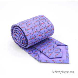 Firefly Purple Necktie with Handkerchief Set - Ferrecci USA 