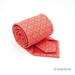 Firefly Red Necktie with Handkerchief Set - Ferrecci USA 