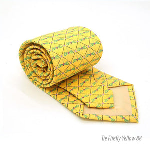 Firefly Yellow Necktie with Handkerchief Set - Ferrecci USA 