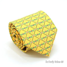 Load image into Gallery viewer, Firefly Yellow Necktie with Handkerchief Set - Ferrecci USA 
