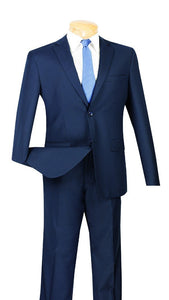 Men's Ultra Slim Fit suit 2 Piece-color Navy