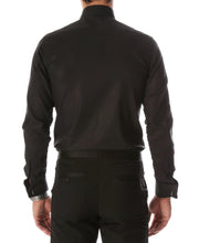 Load image into Gallery viewer, Ferrecci Men&#39;s Black Venice Slim Fit Pique Lay Down Collar Shirt - Ferrecci USA 
