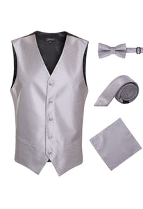 Ferrecci Mens 300-15 Grey Diamond Vest Set - Ferrecci USA 