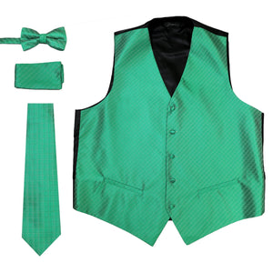 Ferrecci Mens 300-5 Emerald Green Diamond Vest Set - Ferrecci USA 