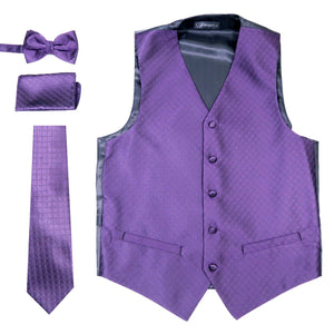 Ferrecci Mens 300-27 Purple Diamond Vest Set - Ferrecci USA 