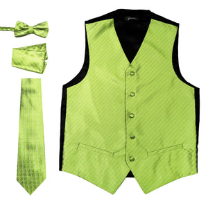 Ferrecci Mens 300-11 Green Diamond Vest Set - Ferrecci USA 