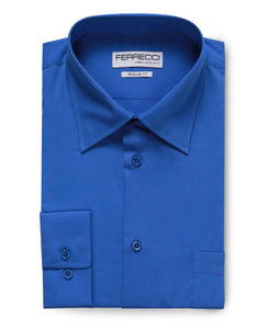 Virgo Royal Blue Regular Fit Shirt - Ferrecci USA 