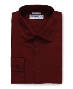Virgo Burgundy Regular Fit Shirt - Ferrecci USA 