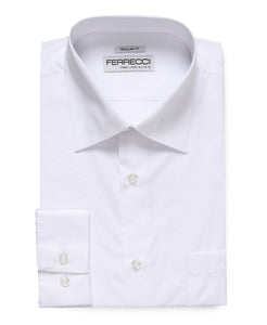 Virgo Snow Wht Reg Fit French Cuff Dress Shirt - Ferrecci USA 