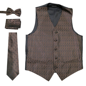Ferrecci Mens PV150 - Black/Brown Vest Set - Ferrecci USA 