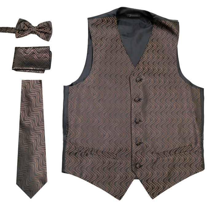 Ferrecci Mens PV150 - Black/Brown Vest Set - Ferrecci USA 