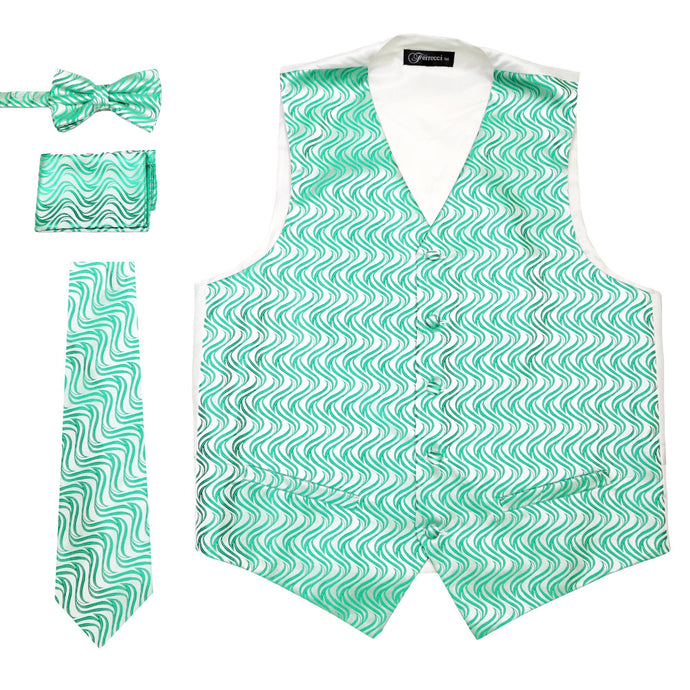 Ferrecci Mens PV150 - Green/White Vest Set - Ferrecci USA 