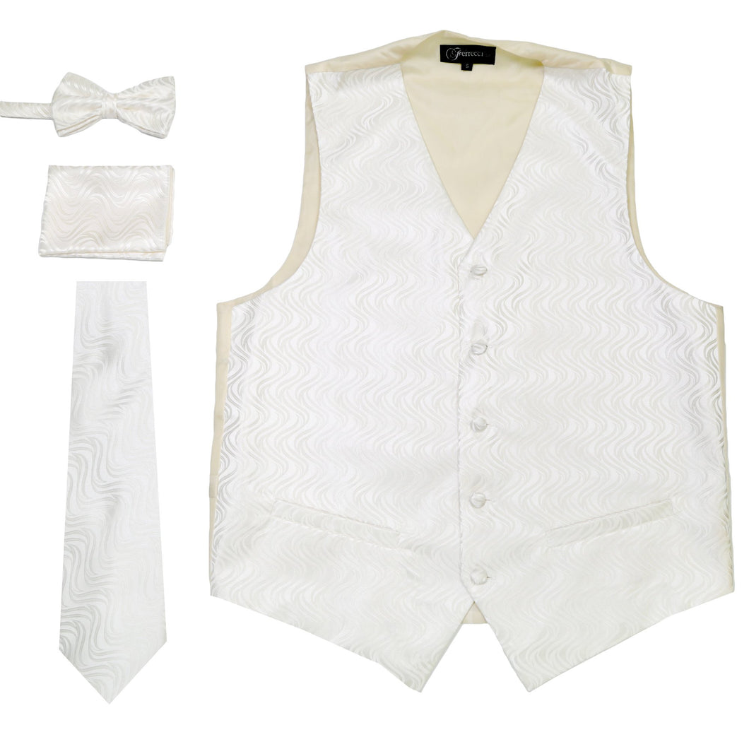 Ferrecci Mens PV150 - White/Cream Vest Set - Ferrecci USA 