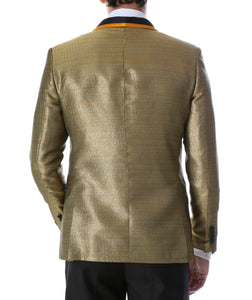 Men's Webber Black & Gold Modern Fit Shawl Collar Tuxedo Blazer - Young Man’s Prom Wear - Ferrecci USA 