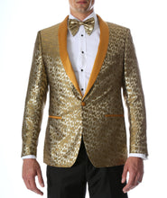 Load image into Gallery viewer, Men&#39;s Webber Gold Modern Fit Shawl Collar Tuxedo Blazer - Young Man’s Prom Wear - Ferrecci USA 
