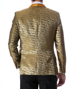 Men's Webber Gold Modern Fit Shawl Collar Tuxedo Blazer - Young Man’s Prom Wear - Ferrecci USA 