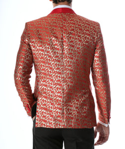 Men's Webber Red Modern Fit Shawl Collar Tuxedo Blazer - Ferrecci USA 