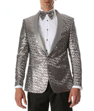 Load image into Gallery viewer, Men&#39;s Webber Silver Modern Fit Shawl Collar Tuxedo Blazer - Ferrecci USA 
