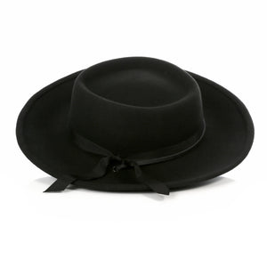 Black Wide Brim Fedora Hat - Ferrecci USA 