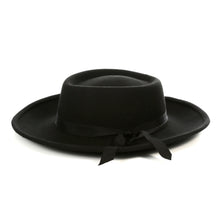 Load image into Gallery viewer, Black Wide Brim Fedora Hat - Ferrecci USA 
