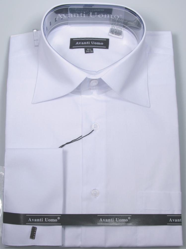 spread collar french cuff dress shirt Non-Iron Cotton Twill Spread Collar French Cuff Dress Shirt