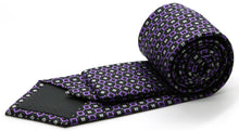 Load image into Gallery viewer, Mens Dads Classic Purple Geometric Pattern Business Casual Necktie &amp; Hanky Set Y-7 - Ferrecci USA 
