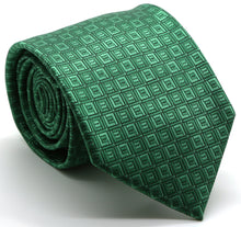 Load image into Gallery viewer, Mens Dads Classic Green Geometric Pattern Business Casual Necktie &amp; Hanky Set Y-9 - Ferrecci USA 
