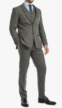 Load image into Gallery viewer, York Grey Slim Fit 3 Piece Herringbone Suit - Ferrecci USA 
